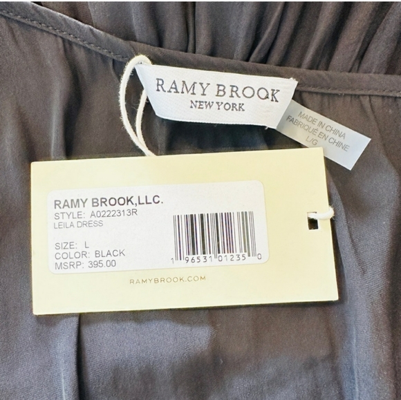 RAMY BROOK Black Silky Leah One Shoulder Smocked Waist Mini Dress - Picture 6 of 17